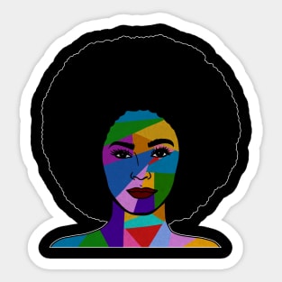 Colorful Afro Woman, African Style Sticker